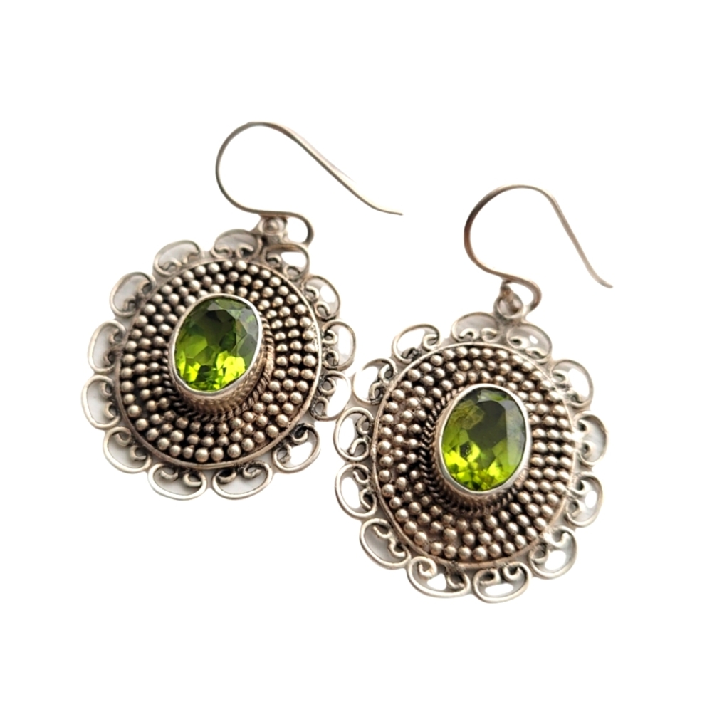 Sterling Silver Peridot Earings